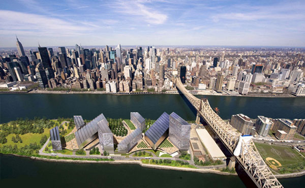 SOM designed the master plan for the new Cornell campus on Roosevelt Island. 