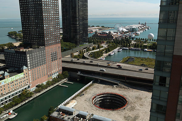 Numerous projects have been halted globally, including Calatrava’s Chicago Spire, now a 76-foot-deep hole. 